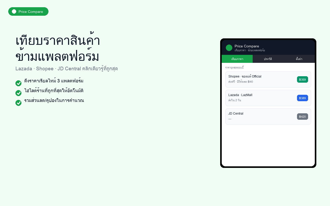 Price Compare ตัวอย่างที่ 1