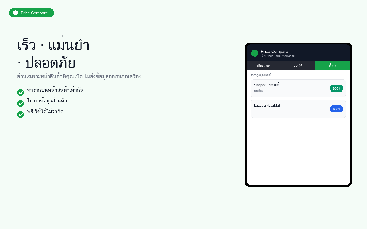 Price Compare ตัวอย่างที่ 5