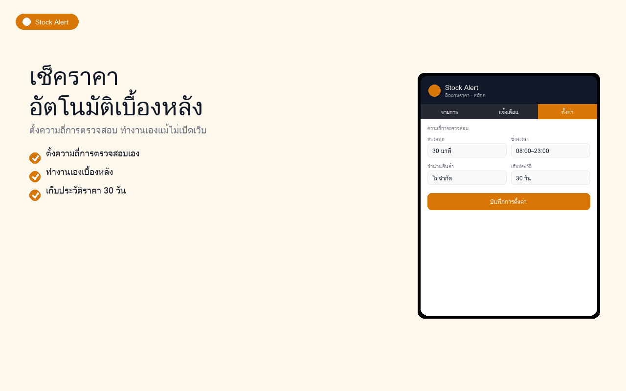 Stock Alert ตัวอย่างที่ 4