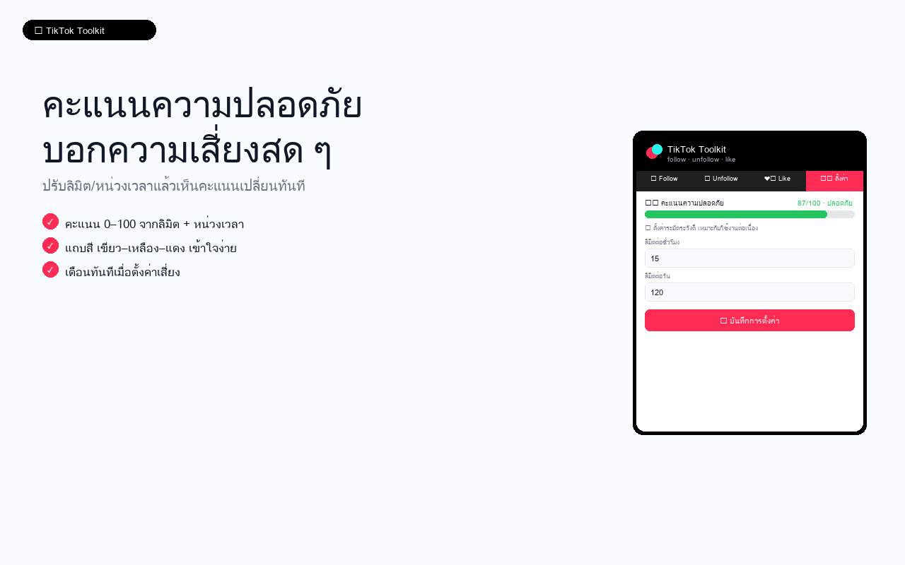 คะแนนความปลอดภัยบอกความเสี่ยงแบบเรียลไทม์